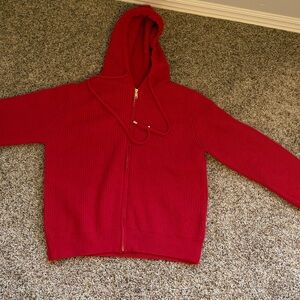Cielo Vibrant Red Knit Hoodie